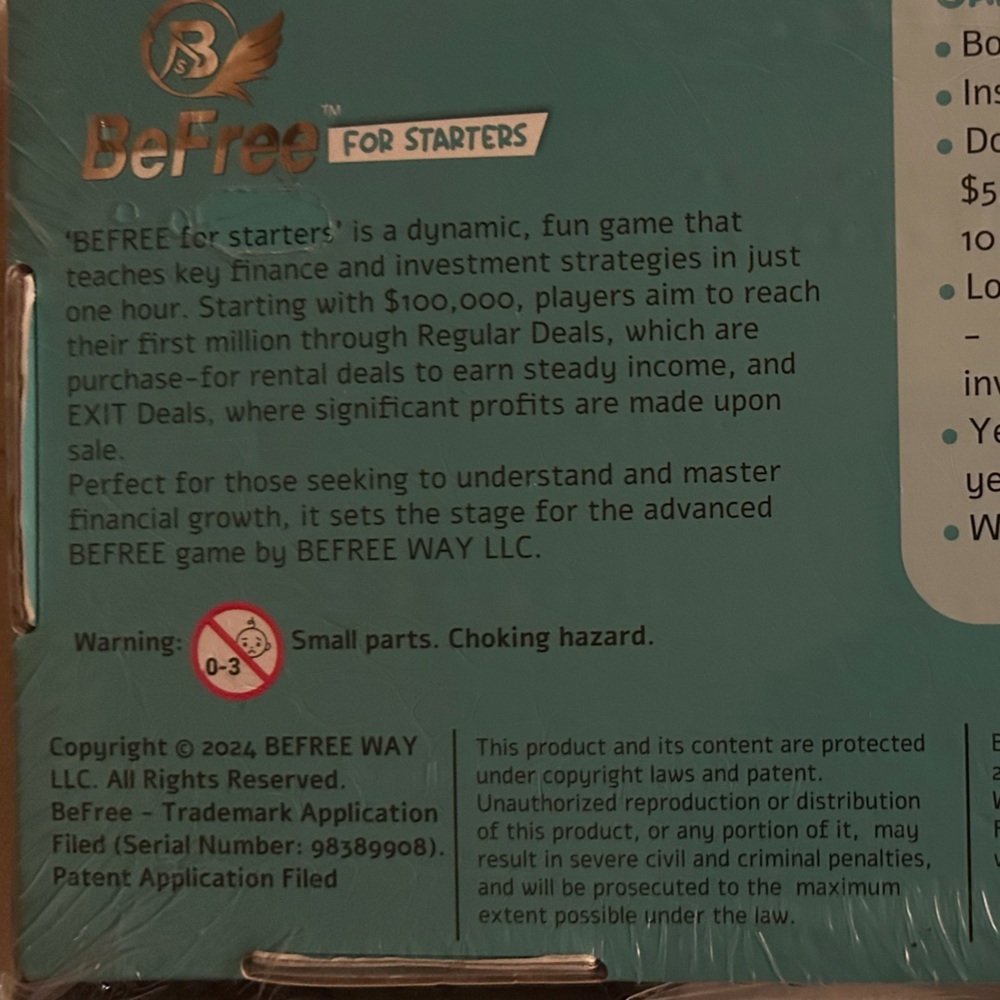 BeFree for Starters Financial Literacy Money Management Card Game New Sealed - Picture 2 of 7